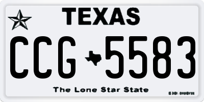 TX license plate CCG5583