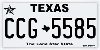 TX license plate CCG5585