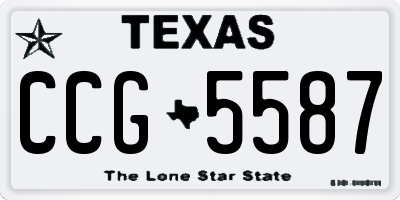 TX license plate CCG5587