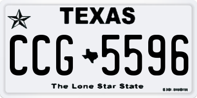 TX license plate CCG5596