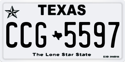 TX license plate CCG5597