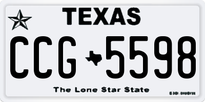 TX license plate CCG5598