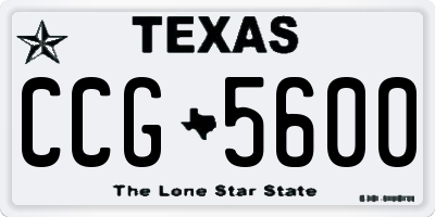 TX license plate CCG5600