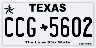 TX license plate CCG5602