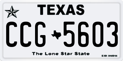 TX license plate CCG5603