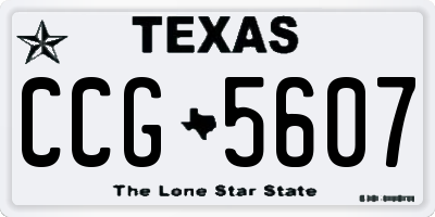 TX license plate CCG5607