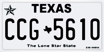 TX license plate CCG5610