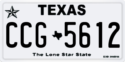 TX license plate CCG5612