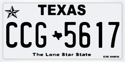 TX license plate CCG5617
