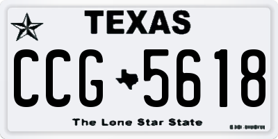 TX license plate CCG5618