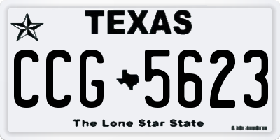 TX license plate CCG5623