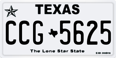 TX license plate CCG5625
