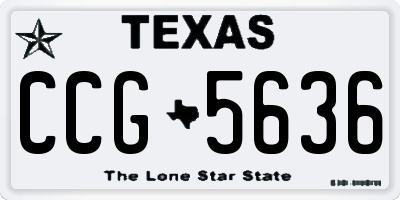 TX license plate CCG5636