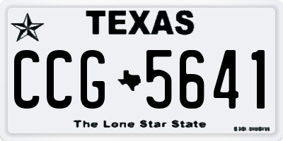 TX license plate CCG5641