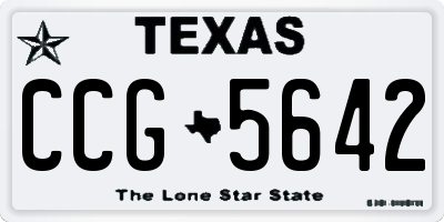 TX license plate CCG5642
