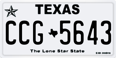 TX license plate CCG5643