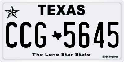 TX license plate CCG5645