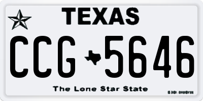 TX license plate CCG5646