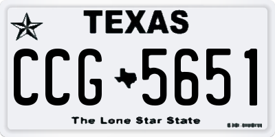 TX license plate CCG5651