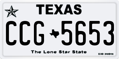 TX license plate CCG5653
