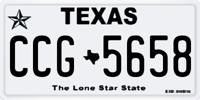 TX license plate CCG5658