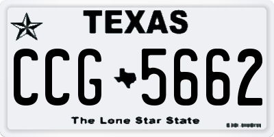 TX license plate CCG5662