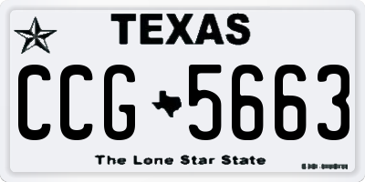 TX license plate CCG5663