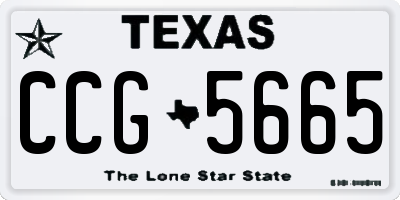 TX license plate CCG5665