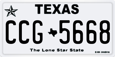 TX license plate CCG5668