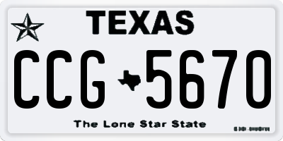 TX license plate CCG5670