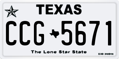 TX license plate CCG5671