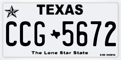 TX license plate CCG5672