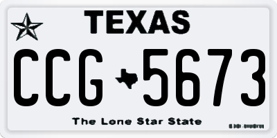 TX license plate CCG5673