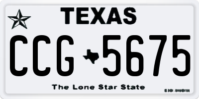 TX license plate CCG5675