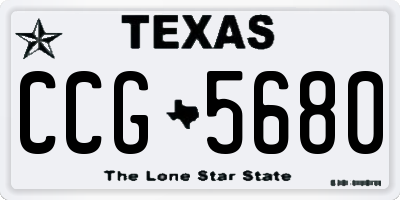 TX license plate CCG5680