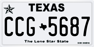 TX license plate CCG5687