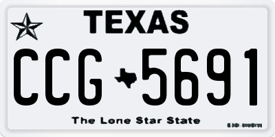 TX license plate CCG5691