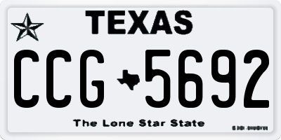 TX license plate CCG5692