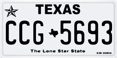 TX license plate CCG5693