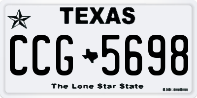 TX license plate CCG5698