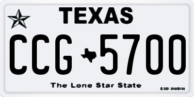 TX license plate CCG5700