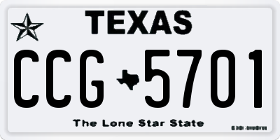 TX license plate CCG5701