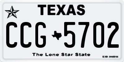 TX license plate CCG5702
