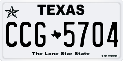 TX license plate CCG5704