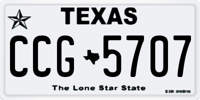 TX license plate CCG5707
