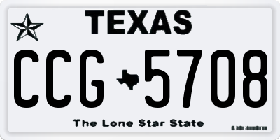 TX license plate CCG5708