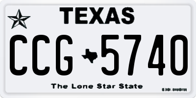 TX license plate CCG5740
