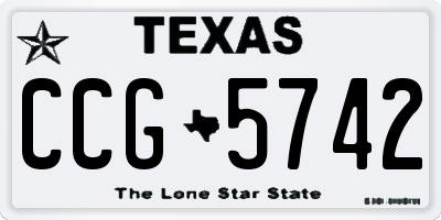 TX license plate CCG5742