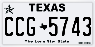 TX license plate CCG5743