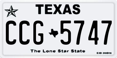TX license plate CCG5747
